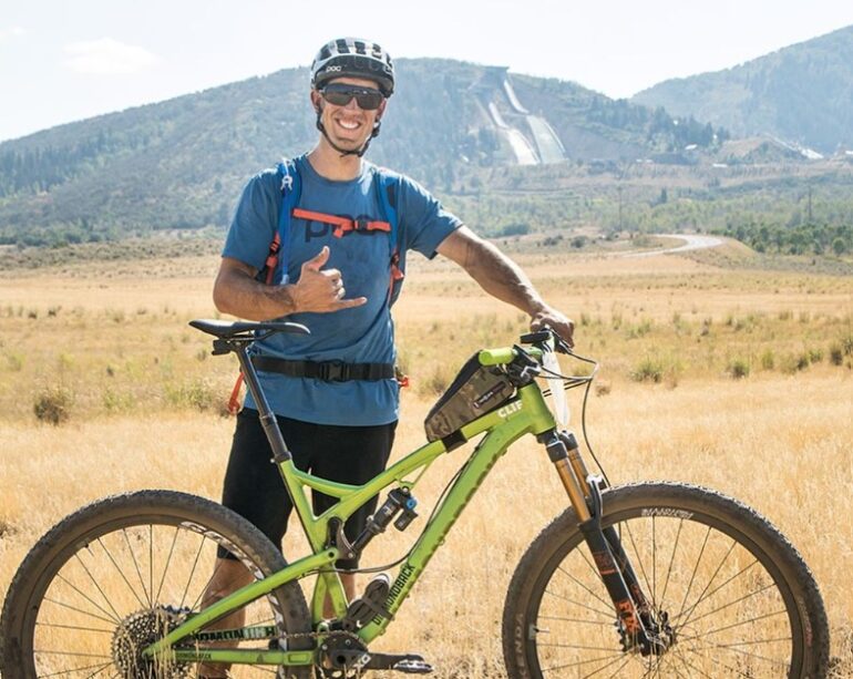 Eric Porter Poses with his mountain bike