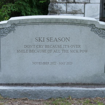 Ski Season Tombstone