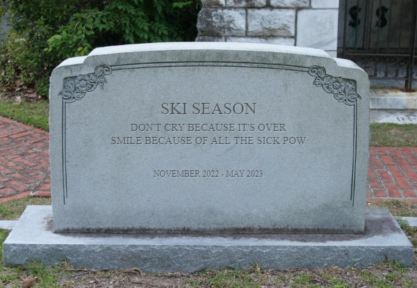 Ski Season Tombstone